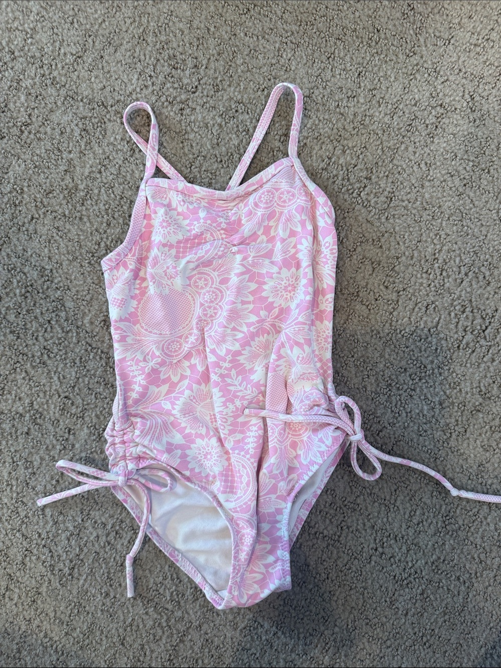 Stella Cove Girls' Pink Floral One-Piece Swimsuit